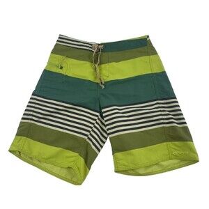 Patagonia Wavefarer Board Shorts 86558 Fitz Stripe Willow Herb Green Mens 32